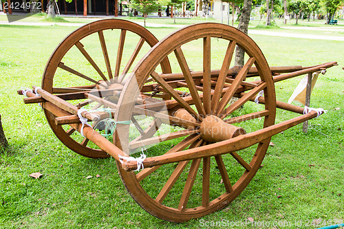 Image of Wooden cart Thai Style in Thailand Garden