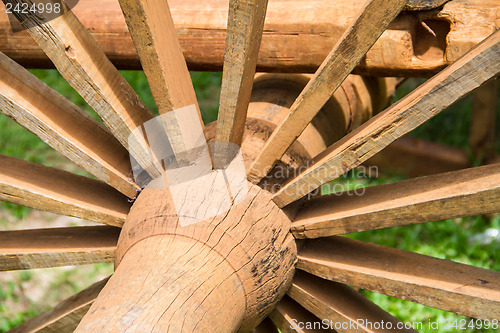 Image of Wooden cart Thai Style in Thailand Garden