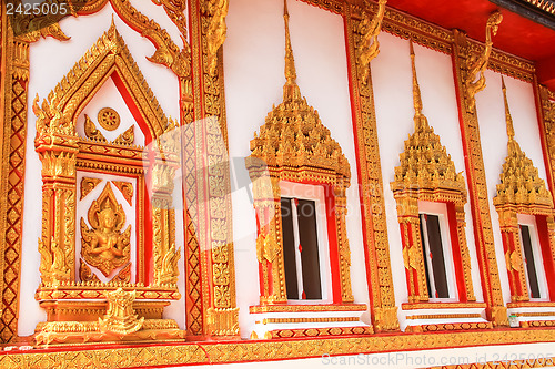 Image of Traditional Thai style window temple
