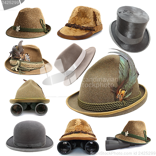 Image of collection of oktoberfest and hunting hats