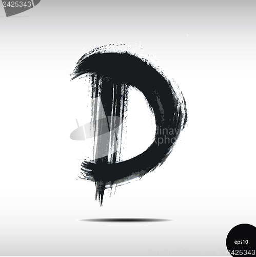 Image of Calligraphic watercolor letter D
