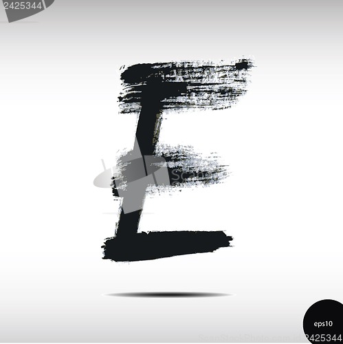 Image of Calligraphic watercolor letter E