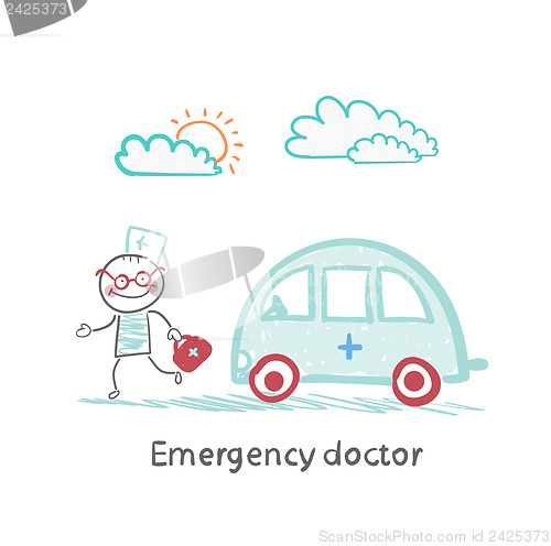 Image of Emergency doctor with the machine