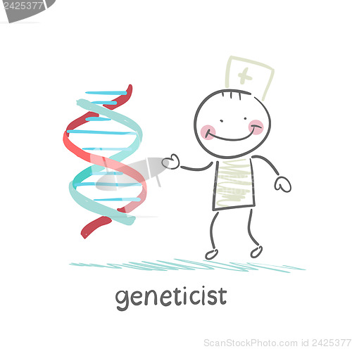Image of geneticist says about the genes