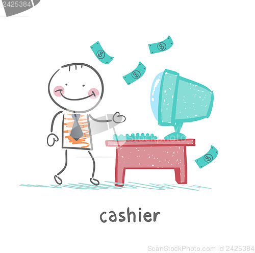 Image of cashier at the workplace