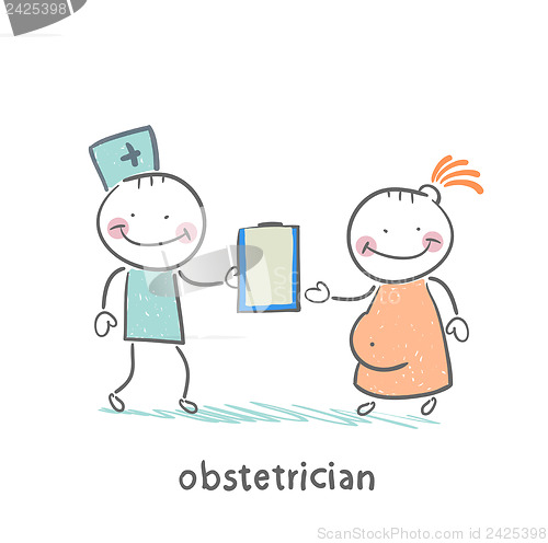 Image of obstetrician with a patient