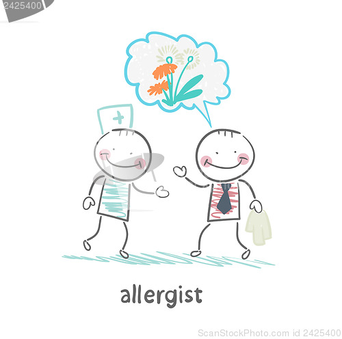 Image of Allergist says to the patient's illness