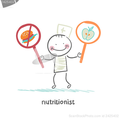 Image of nutritionist  promotes healthy food