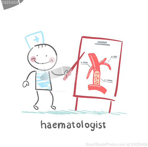 Image of haematologist says a presentation on blood