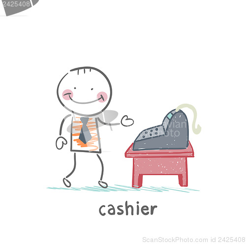 Image of cashier at the workplace