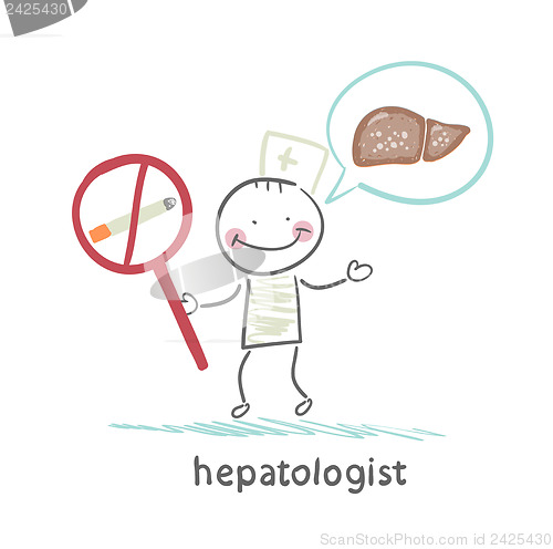 Image of hepatologist promotes no smoking