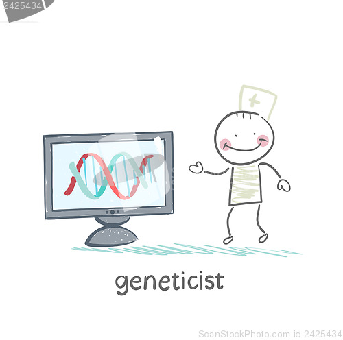 Image of geneticist  at the computer