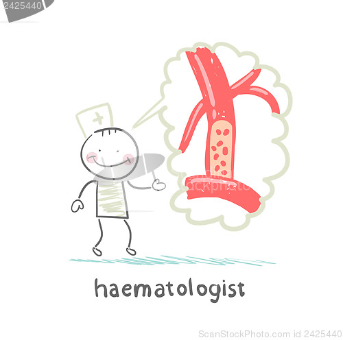 Image of haematologist thinks of blood