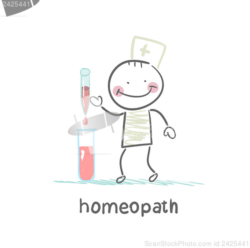 Image of homeopath medicine prepared in test tubes