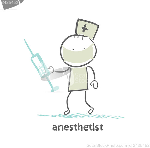 Image of anesthesiologist with syringe