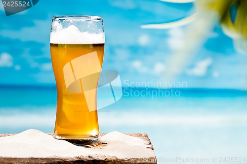 Image of beer at beach