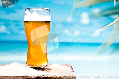 Image of beer at beach