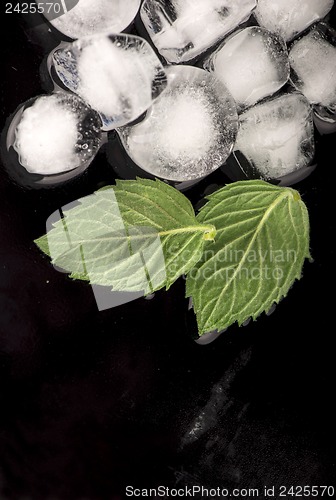 Image of Ice cubes isolated on black