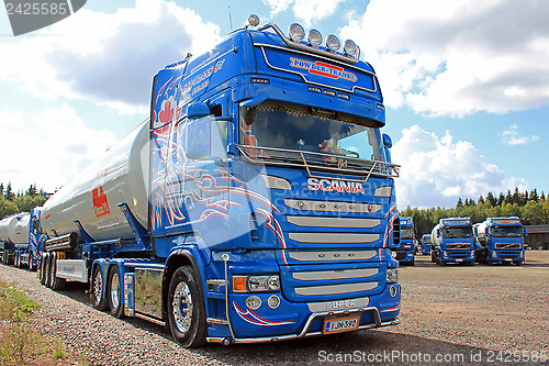 Image of Blue Super Scania Tanker Truck