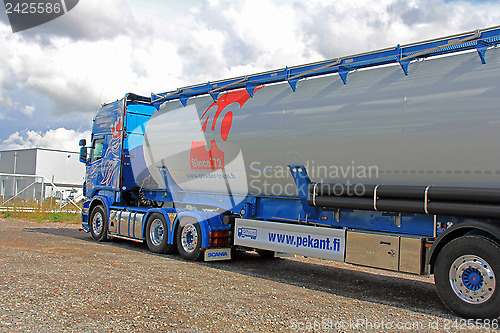 Image of Blue Scania Tanker Truck