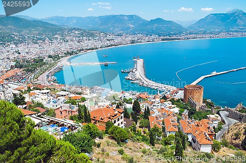 Image of Turkish city of Alanya at the Mediterranean sea