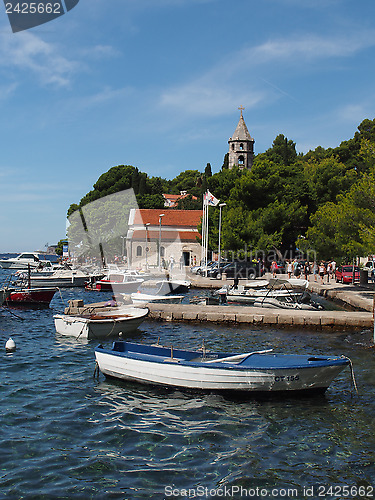 Image of Cavtat, Croatia, august 2013, harbor and monastery 