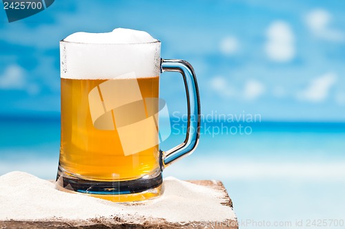 Image of beer at beach