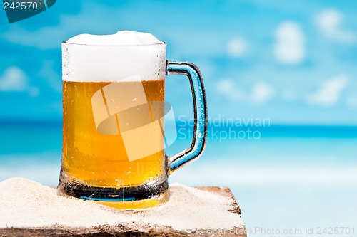 Image of beer at beach