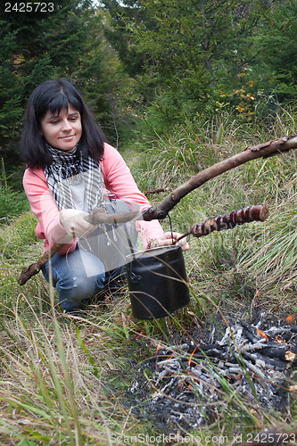 Image of Barbeque in forest