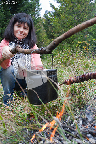 Image of Barbeque in forest