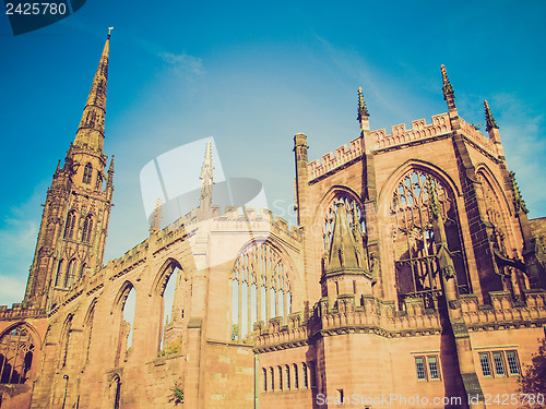 Image of Retro look Coventry Cathedral ruins