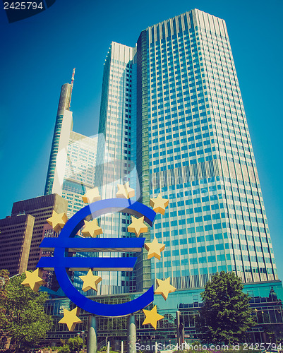 Image of Retro look European Central Bank in Frankfurt