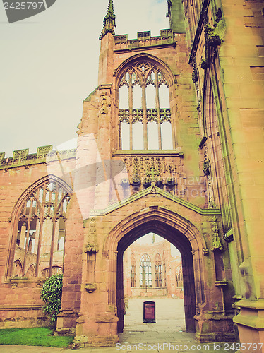 Image of Retro look Coventry Cathedral ruins