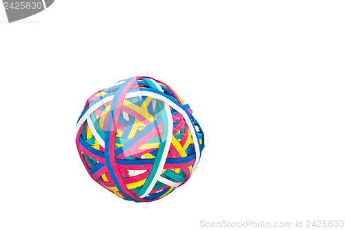 Image of Elastic band, rubber band ball isolated 