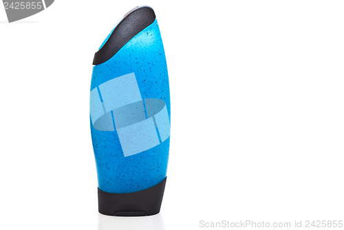 Image of Blue shower gel bottle