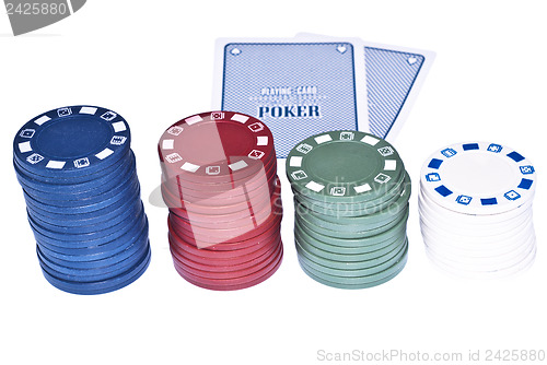 Image of cards with poker chips