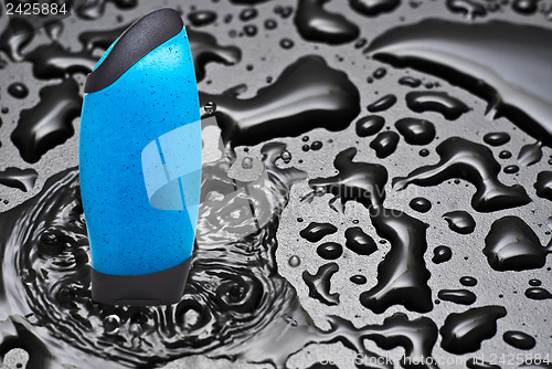 Image of Blue shower gel in water 