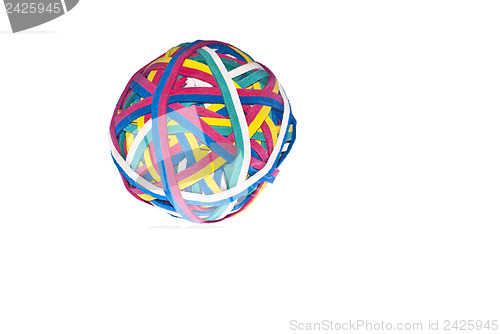 Image of Elastic band, rubber band ball isolated 