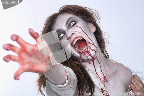 Image of Psychotic Bleeding Woman in a Horror Themed Image