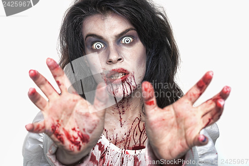 Image of Psychotic Bleeding Woman in a Horror Themed Image