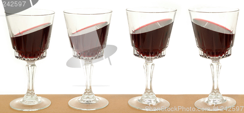 Image of Wineglasses on a line