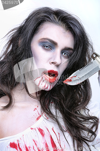 Image of Image of a Bleeding Psychotic Woman