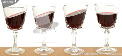 Image of Line of wineglasses