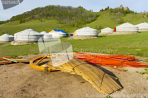 Image of Components of a yurt