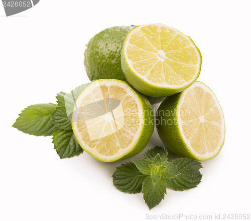 Image of Fresh limes, mint leaves