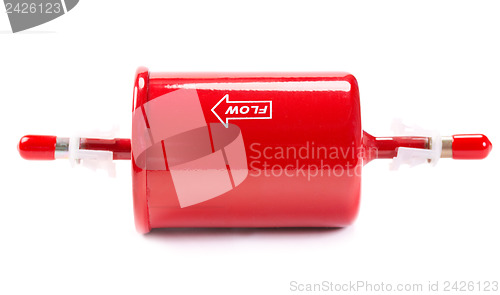 Image of New red car fuel filter
