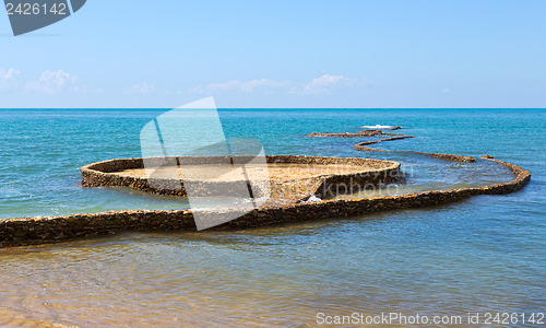 Image of stone path in the sea