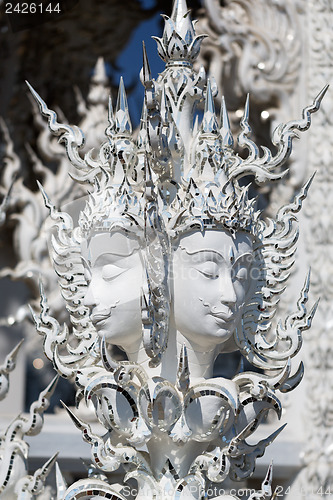 Image of Close up detail of the White Temple. Thailand
