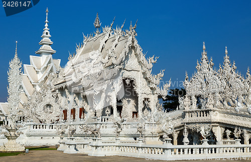 Image of Wat Rongkun - the white temple in Chiangrai , Thailand