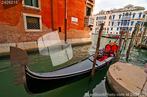 Image of Venice Italy Gondolas on canal 